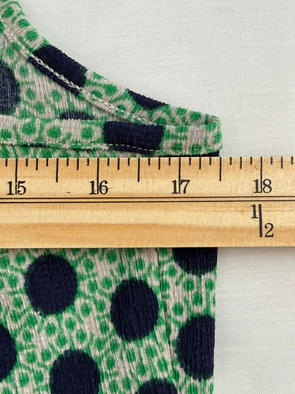 Maeve by Anthropologie Polka Dot Sleeveless Blouse Green Blue Size XL - Picture 9 of 10